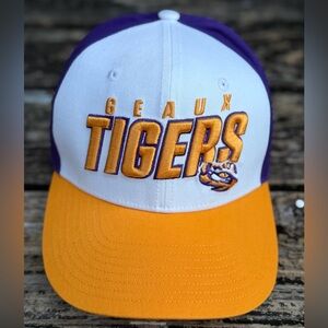 Captivating Headwear LSU Tigers Purple Gold White Embroidered SnapBack Hat M3